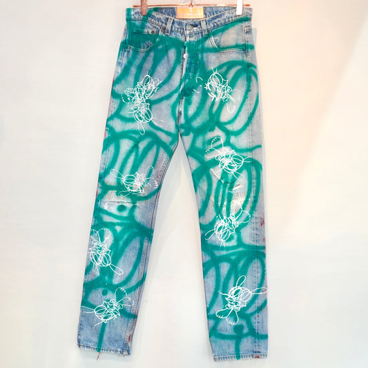 SKOLOCT SPRAY PAINTED JEANS - 29