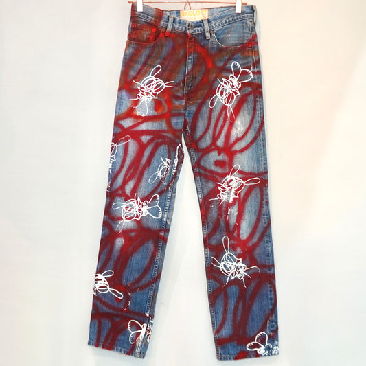 SKOLOCT SPRAY PAINTED JEANS - 29
