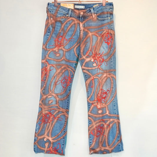 SKOLOCT SPRAY PAINTED JEANS - 30