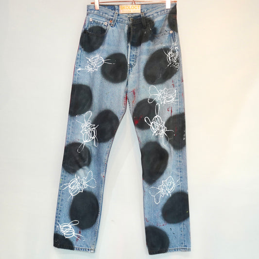 SKOLOCT SPRAY PAINTED JEANS - 29