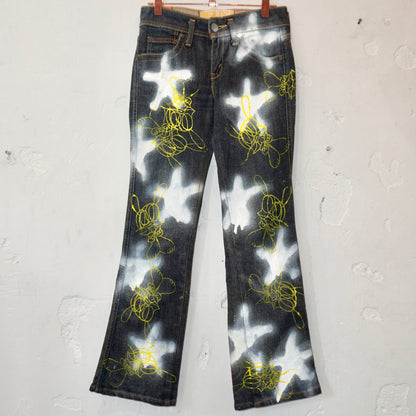 SKOLOCT SPRAY PAINTED JEANS - 25