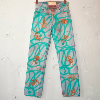 SKOLOCT SPRAY PAINTED JEANS - 29