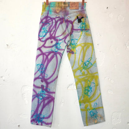 SKOLOCT SPRAY PAINTED JEANS - 29