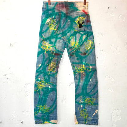 SKOLOCT SPRAY PAINTED JEANS - 29