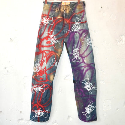 SKOLOCT SPRAY PAINTED JEANS - 30
