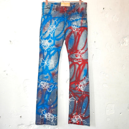SKOLOCT SPRAY PAINTED JEANS - 30