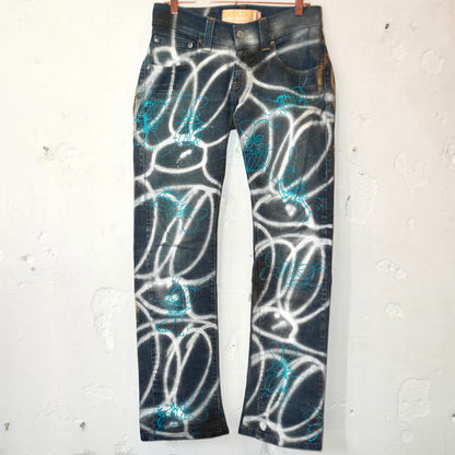 SKOLOCT SPRAY PAINTED JEANS - 31