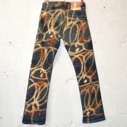 SKOLOCT SPRAY PAINTED JEANS - 31
