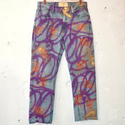 SKOLOCT SPRAY PAINTED JEANS - 32