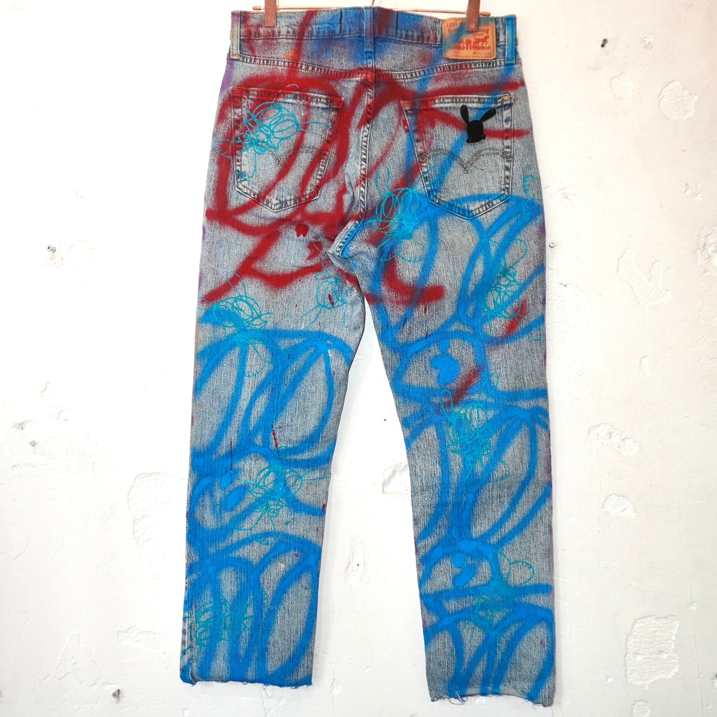 SKOLOCT SPRAY PAINTED JEANS - 32