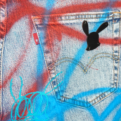 SKOLOCT SPRAY PAINTED JEANS - 32