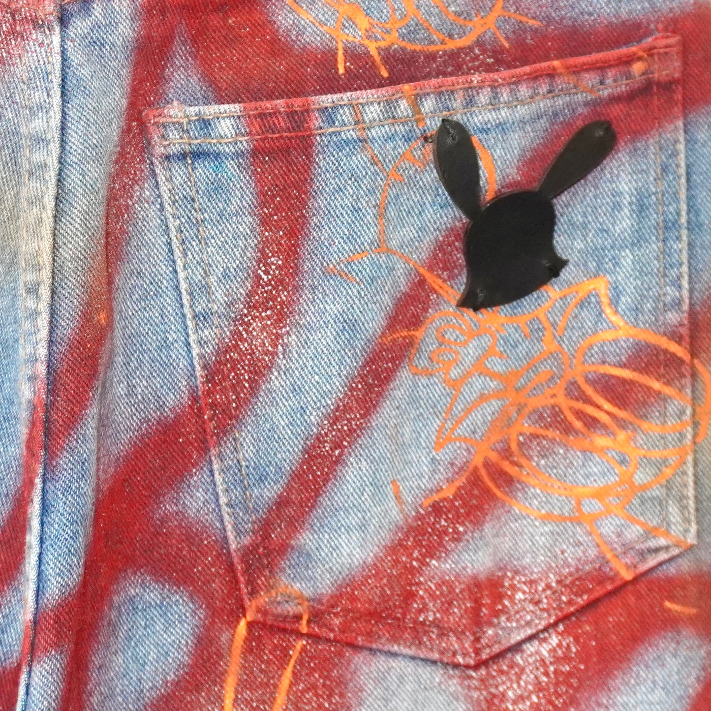 SKOLOCT SPRAY PAINTED JEANS - 27