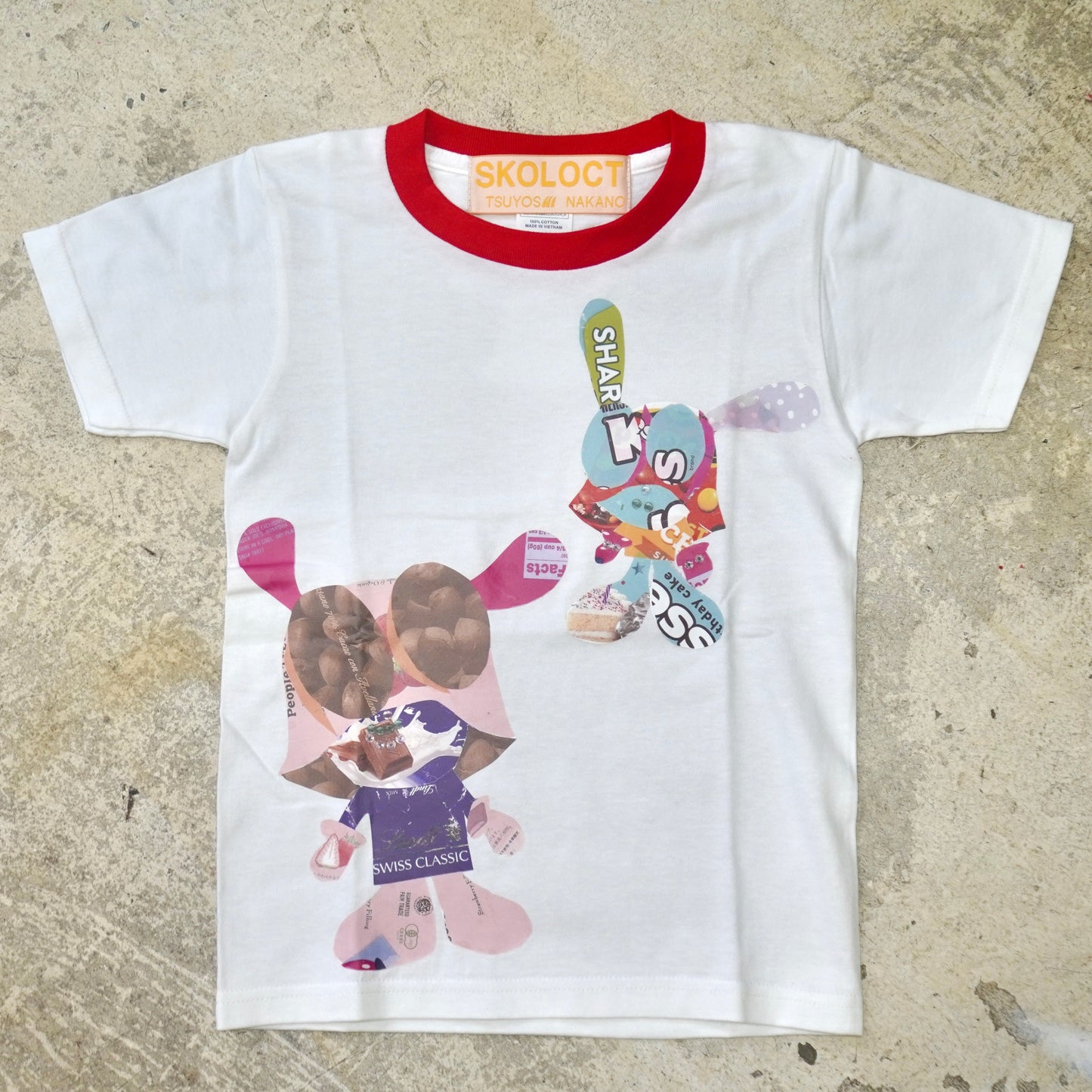 SKOLOCT MUNCHIE WORK MINI T-SHIRT (RED COLLAR)