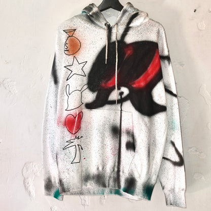 SKOLOCT SPRAY PAINTED REMAKE HOODIE (L)
