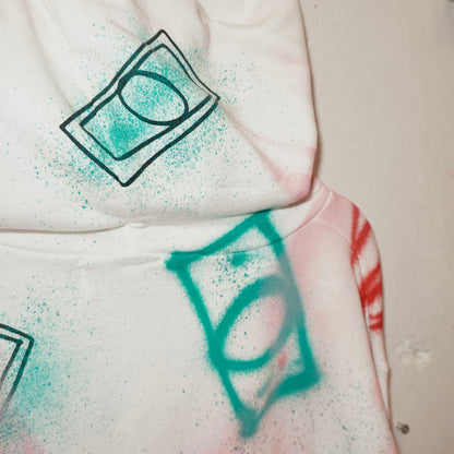 SKOLOCT SPRAY PAINTED REMAKE HOODIE (XL)