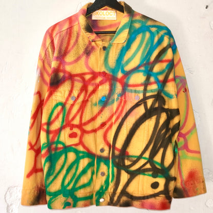 SKOLOCT SPRAY PAINTED REMAKE DENIM JACKET