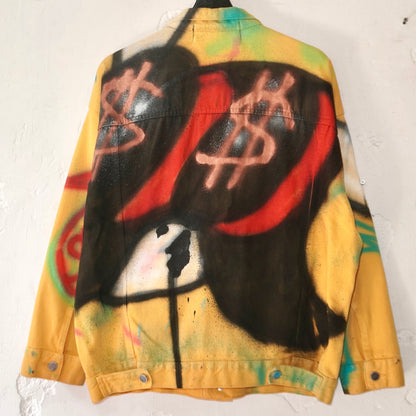SKOLOCT SPRAY PAINTED REMAKE DENIM JACKET