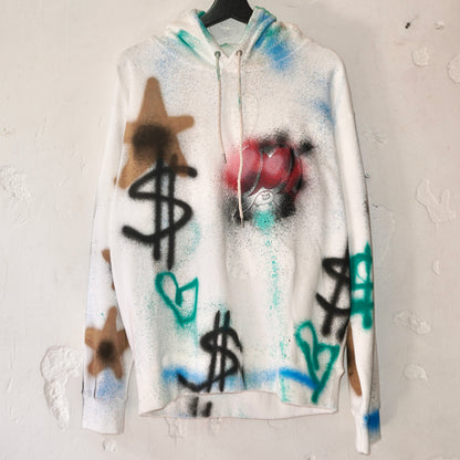 SKOLOCT SPRAY PAINTED REMAKE HOODIE (L)