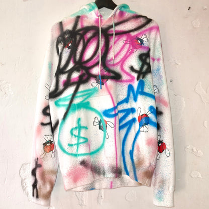 SKOLOCT SPRAY PAINTED REMAKE HOODIE (M)