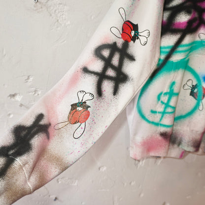 SKOLOCT SPRAY PAINTED REMAKE HOODIE (M)