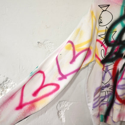 SKOLOCT SPRAY PAINTED REMAKE HOODIE (L)