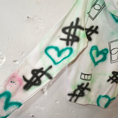 SKOLOCT SPRAY PAINTED REMAKE HOODIE (L)