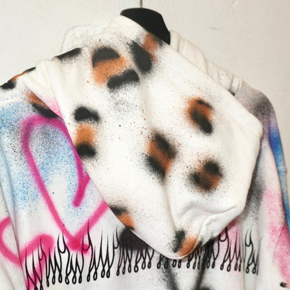 SKOLOCT SPRAY PAINTED REMAKE HOODIE (L)