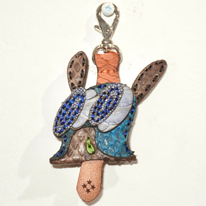 LEATHER KEY COVER - SPIRAL EYES/PYTHON