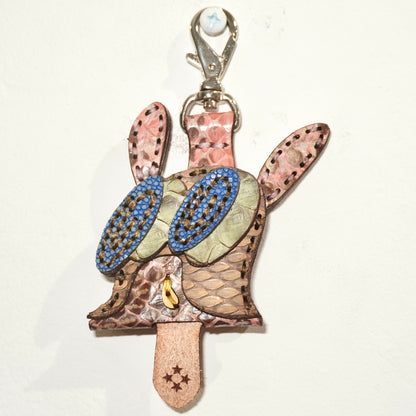 LEATHER KEY COVER - SPIRAL EYES/PYTHON