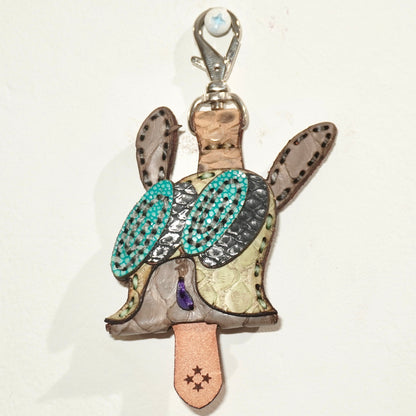 LEATHER KEY COVER - SPIRAL EYES/PYTHON