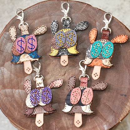 LEATHER KEY COVER - DOLLAR EYES/PYTHON