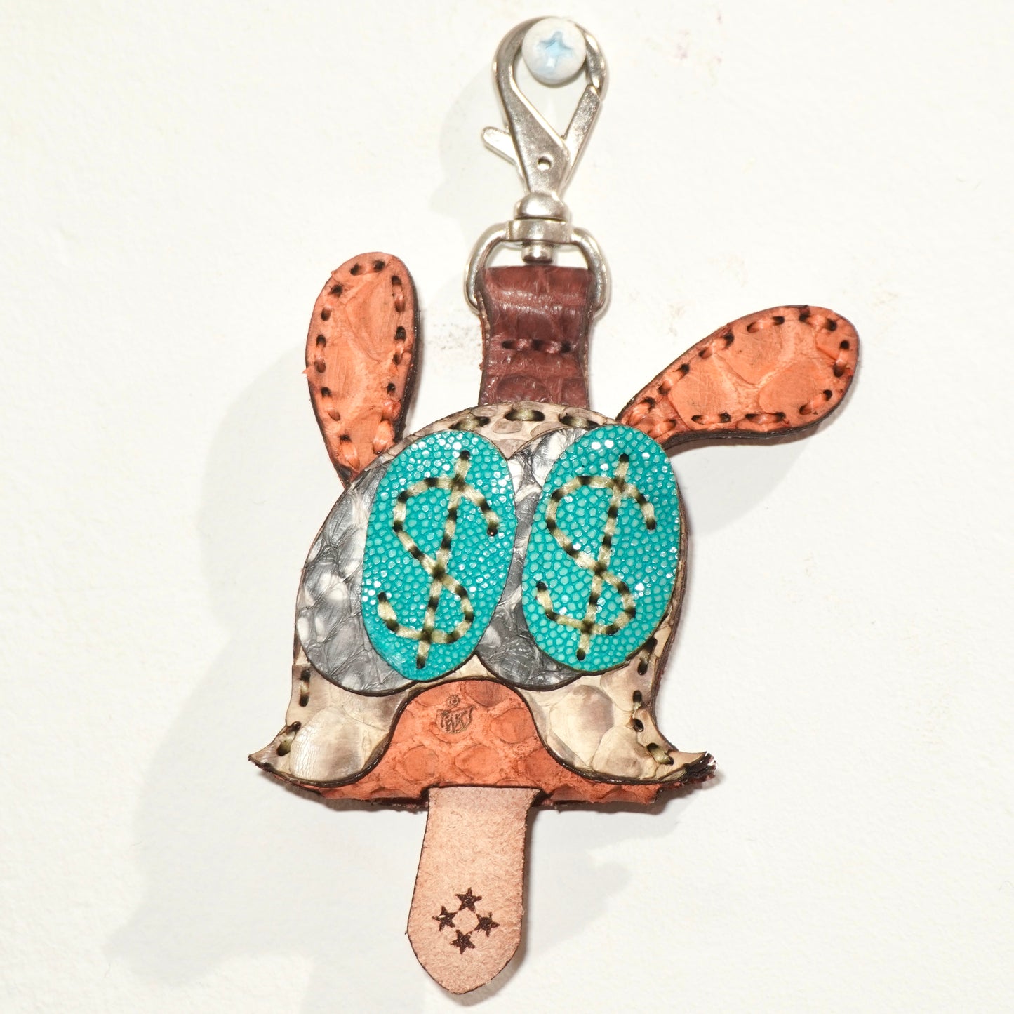 LEATHER KEY COVER - DOLLAR EYES/PYTHON