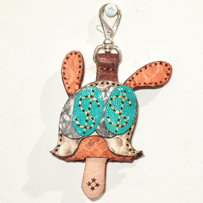 LEATHER KEY COVER - DOLLAR EYES/PYTHON