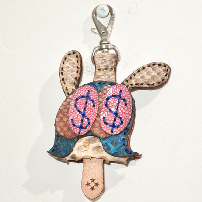 LEATHER KEY COVER - DOLLAR EYES/PYTHON