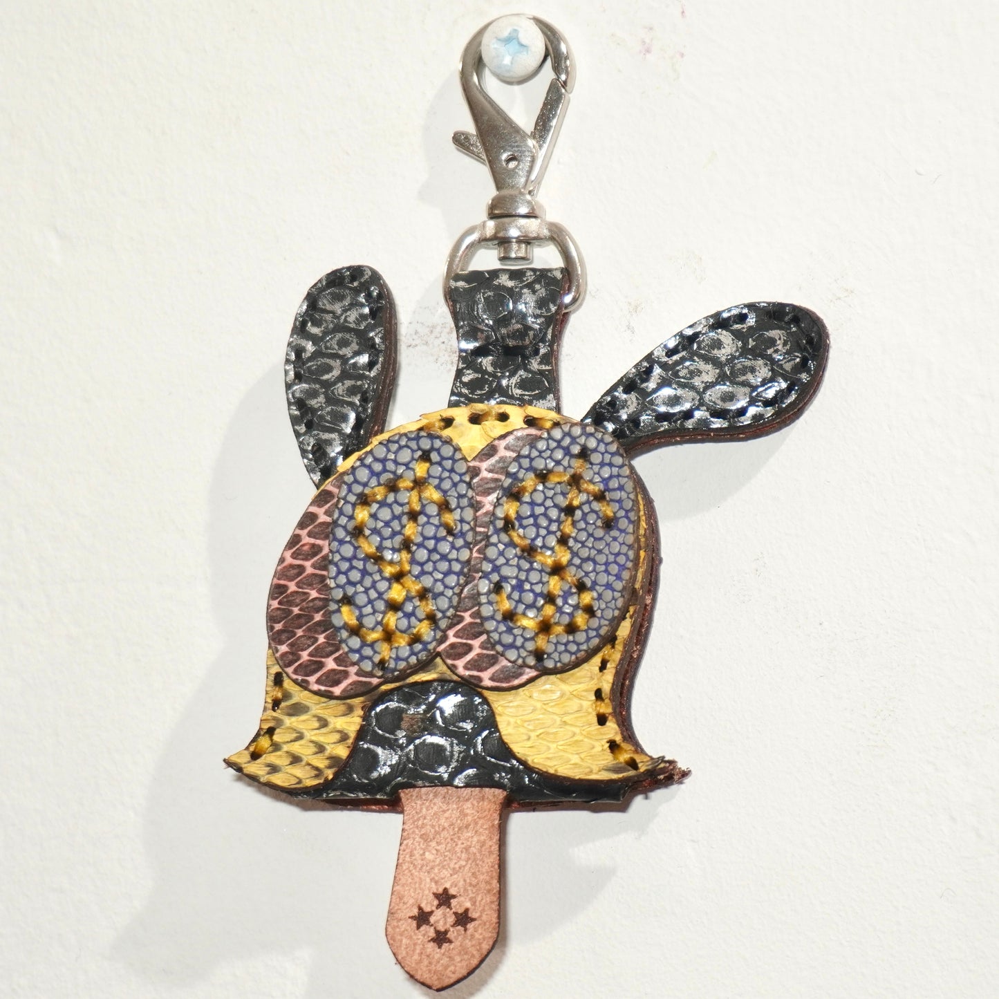 LEATHER KEY COVER - DOLLAR EYES/PYTHON