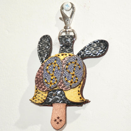 LEATHER KEY COVER - DOLLAR EYES/PYTHON