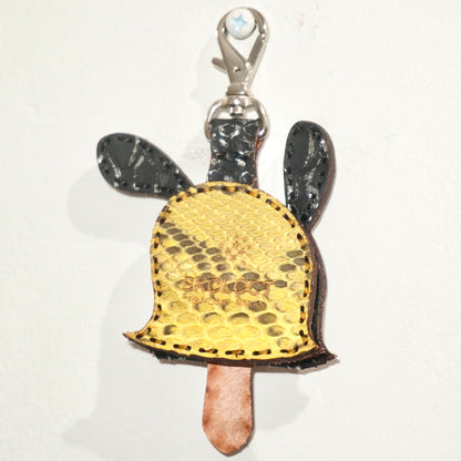 LEATHER KEY COVER - DOLLAR EYES/PYTHON