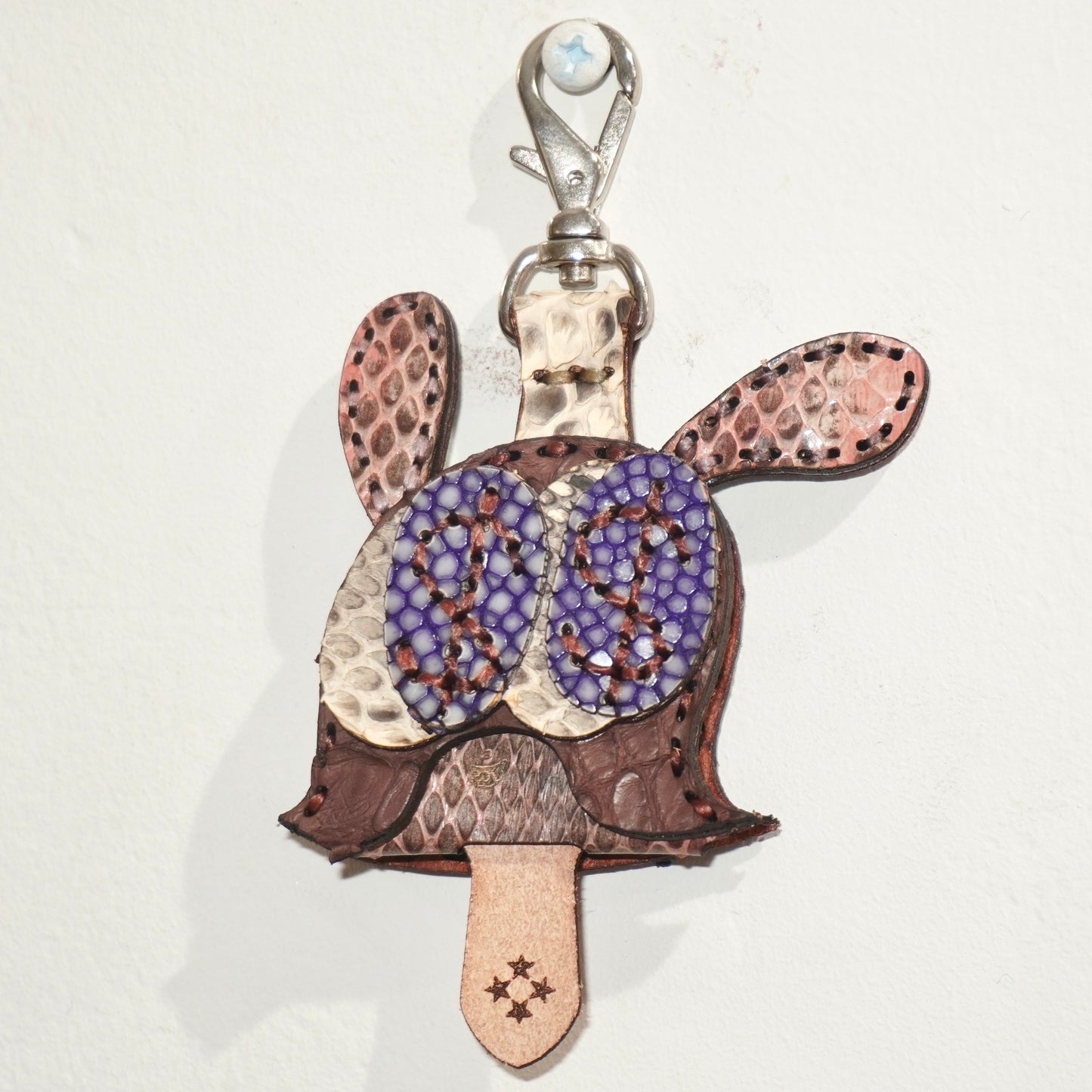 LEATHER KEY COVER - DOLLAR EYES/PYTHON