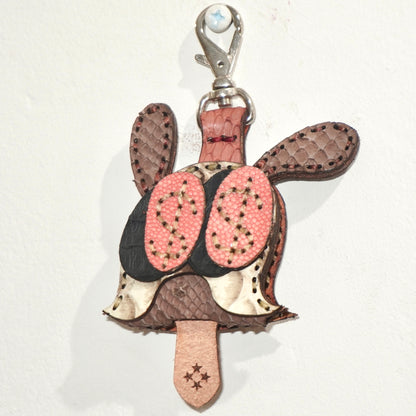 LEATHER KEY COVER - DOLLAR EYES/PYTHON