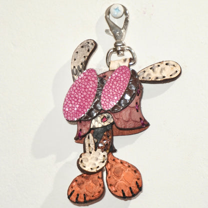 LEATHER KEYCHAIN "FINGER" - PYTHON