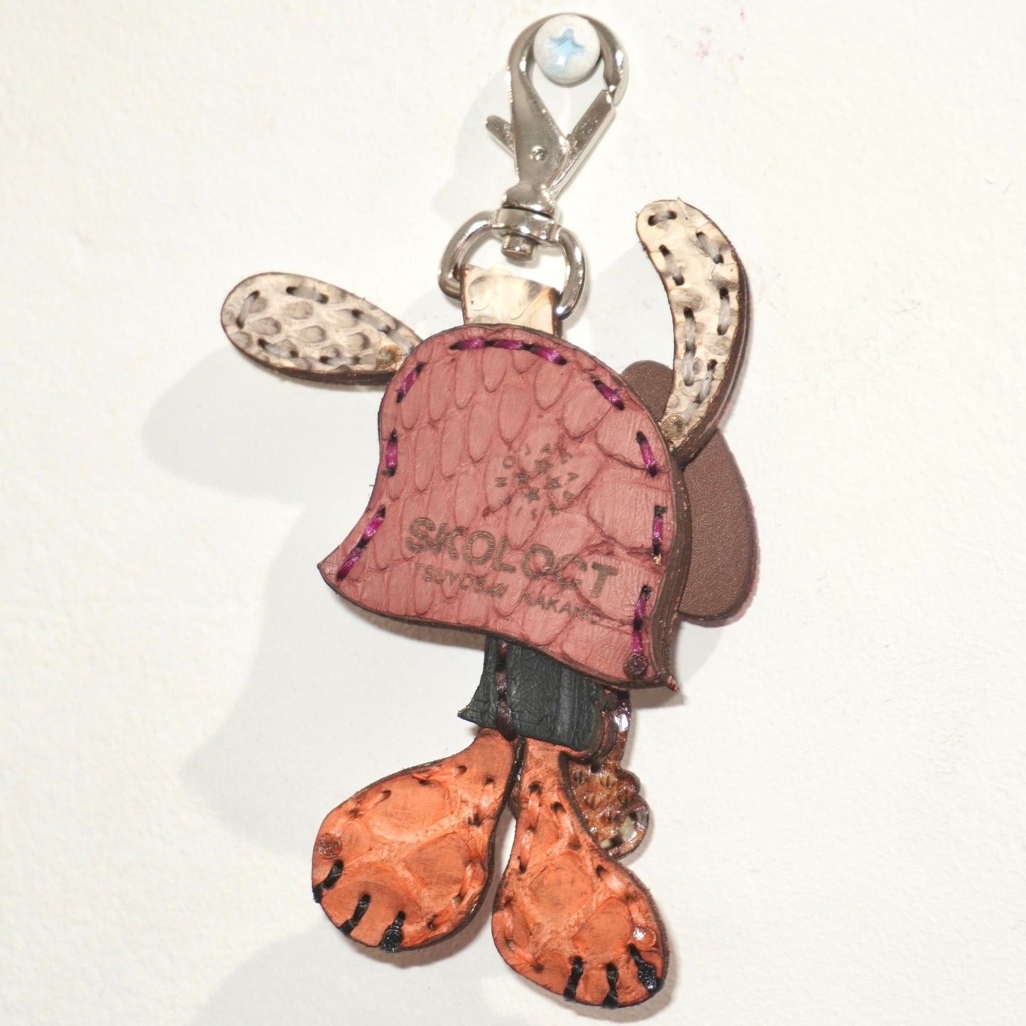 LEATHER KEYCHAIN "FINGER" - PYTHON