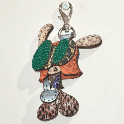 LEATHER KEYCHAIN "FINGER" - PYTHON