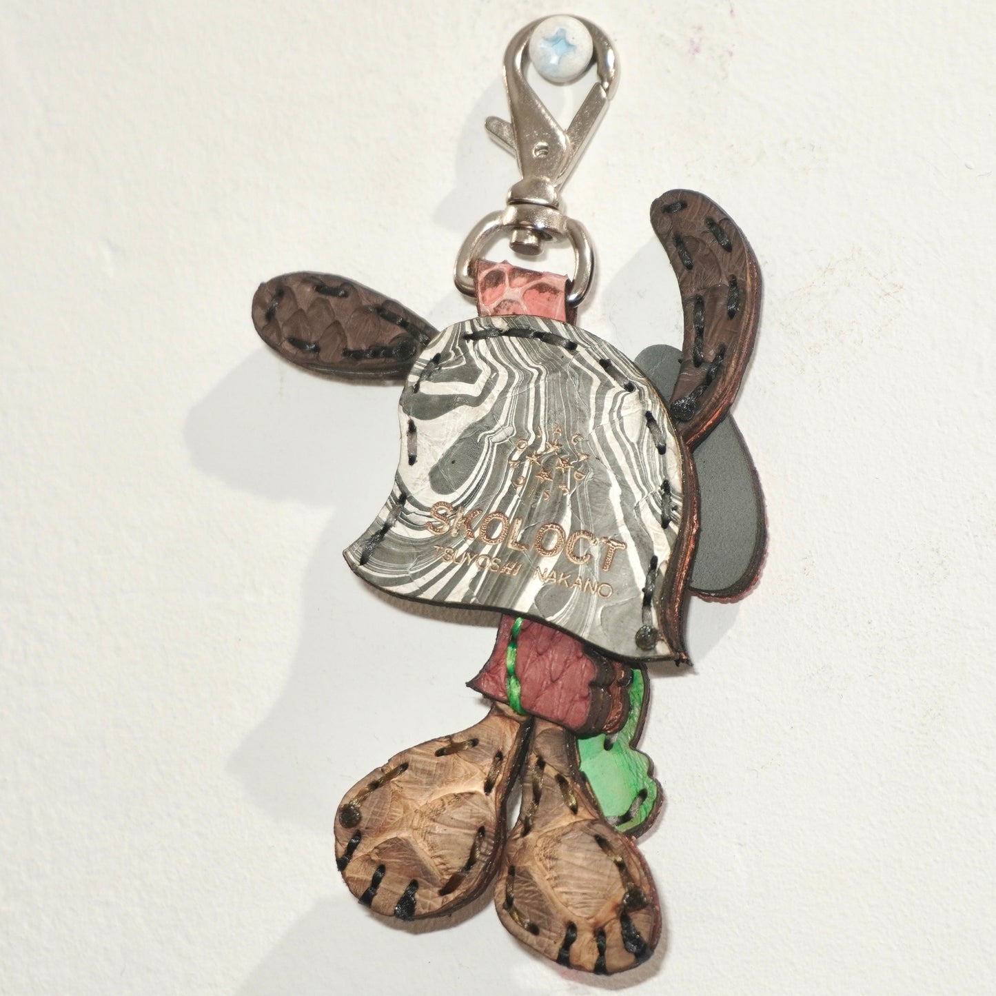 LEATHER KEYCHAIN "FINGER" - PYTHON