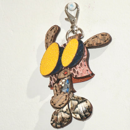 LEATHER KEYCHAIN "FINGER" - PYTHON