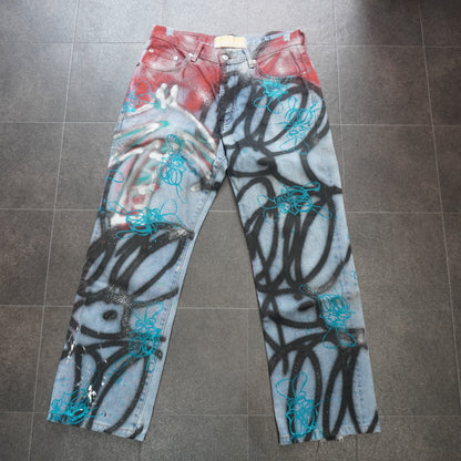 SKOLOCT SPRAY PAINTED JEANS-32