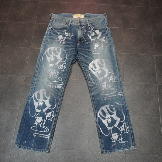 SKOLOCT SPRAY PAINTED JEANS-34