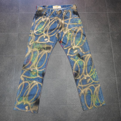 SKOLOCT SPRAY PAINTED JEANS-32