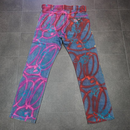 SKOLOCT SPRAY PAINTED JEANS-32