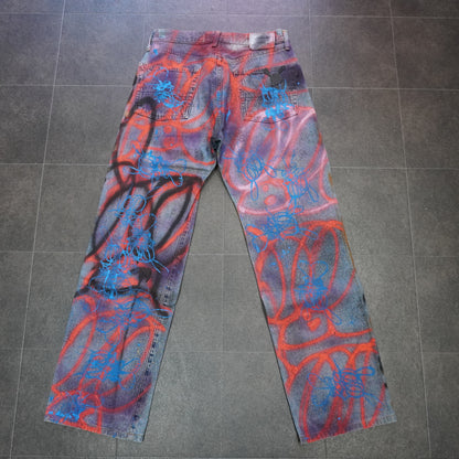 SKOLOCT SPRAY PAINTED JEANS-32