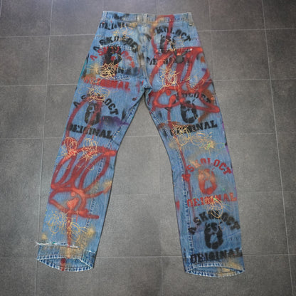 SKOLOCT SPRAY PAINTED JEANS-33